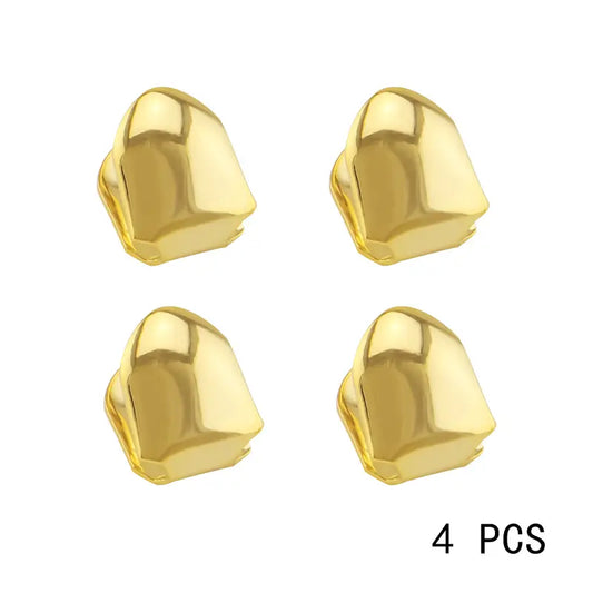 4 Piece Set 18k Alluvial gold Tooth Caps