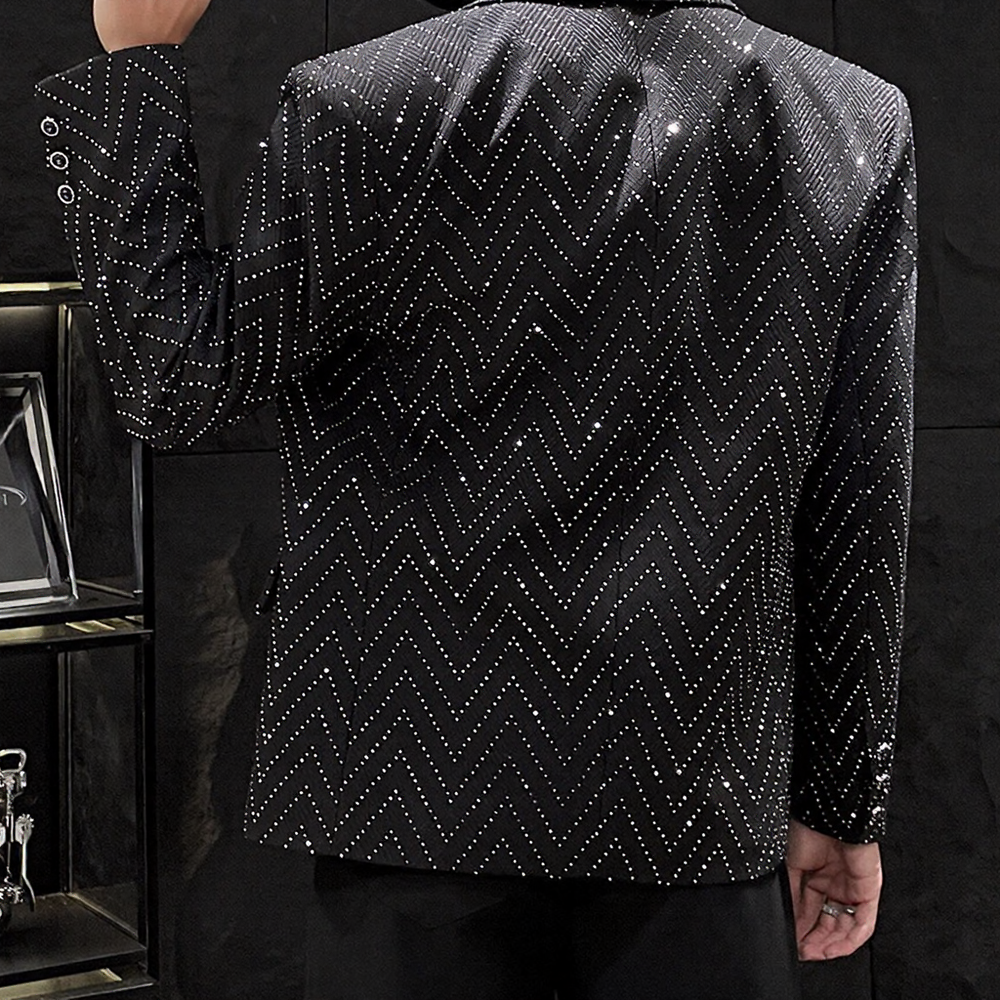Heavy‑Duty Rhinestone Loose Blazer
