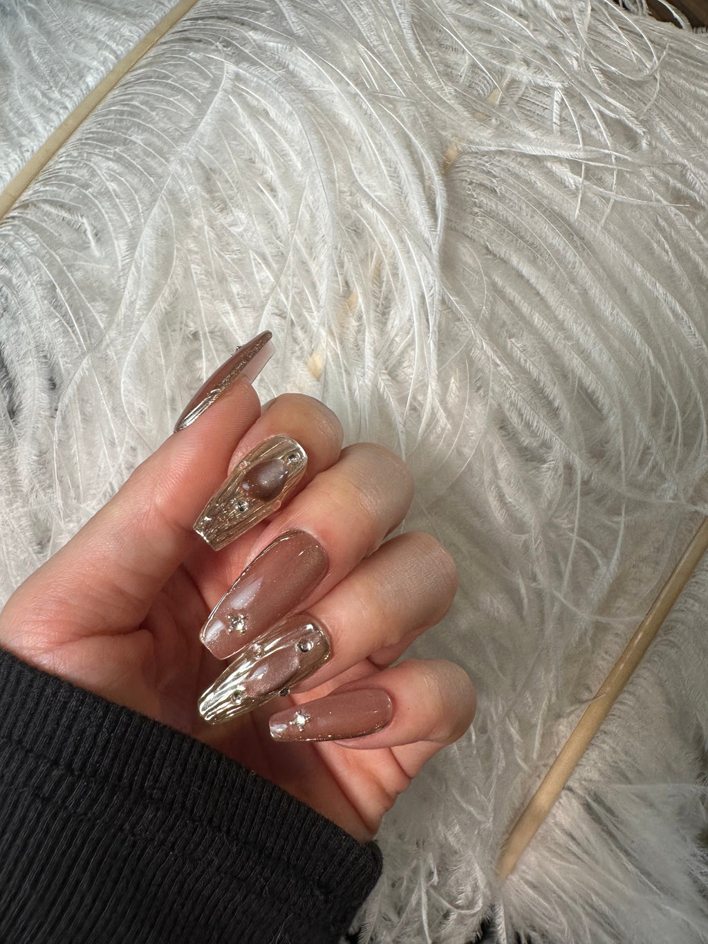 Pink Shine Press On Nails