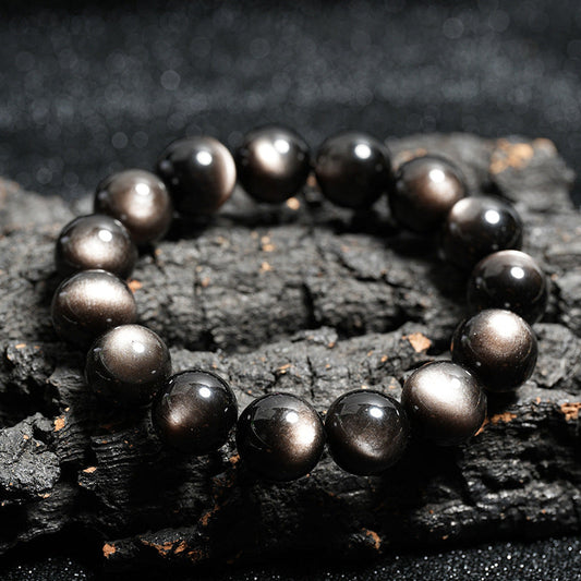 Natural Silver Sheen Obsidian Soothing Protection Bracelet